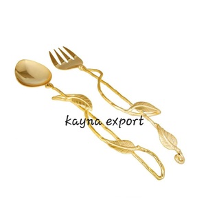 Cuillère de service en laiton de qualité supérieure, finition miroir, design oriental - Product Image 4