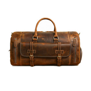 Custom Mens Full Grain Genuine Leather Travel <b>Bag</b> for Men - Product Image 6