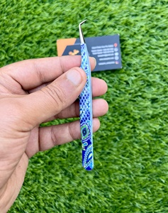 Pinzas para pestañas con punta de fibra con logotipo impreso, pinzas de Nano agarre de 90 grados, pinzas de extensión de pestañas con etiqueta privada personalizada - Product Image 4