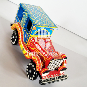 Jeep de Madera Pintado a Mano para Decoración del Hogar, Miniatura del Perfect Bazaar, Hecho en India - Product Image 4