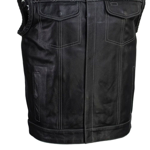 Nouveau style tendance pour vêtements d'extérieur, gilet en cuir pour homme au design unique, best-seller à prix abordable, gilet en cuir tendance à faible MOQ - Product Image 6