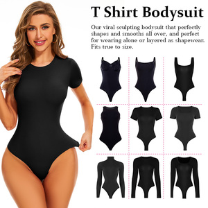 En gros Body T-shirt sculptant essentiel, col rond, manches courtes, effet seconde peau, coupe string - Product Image 2