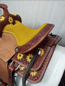 Selles de dressage western en cuir véritable 2026, 100 % cuir de vachette, façonnées à la main, durables, confortables, personnalisables - Product Image 2