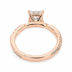 Bague de mariage en or massif 10K 14K 18K avec diamants de laboratoire taille princesse et ronds, certifiée IGI, clarté DEF VS VVS, pavé torsadé - Product Image 6