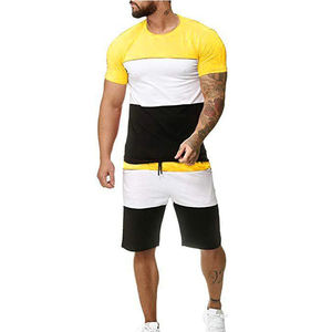 Customized Logo Design Printed <b>T</b>-<b>Shirt</b> <b>Shorts</b> Set Factory-Made Summer Wear for <b>Men</b> Solid Color Hip Hop Terry Cotton Material - Product Image 5