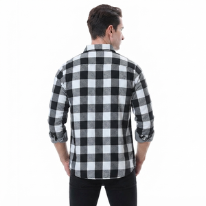 Camisas de franela cálidas y cómodas para hombre, con diseño clásico a cuadros, manga larga, con botones, para el trabajo, uso casual y al aire libre. - Product Image 2