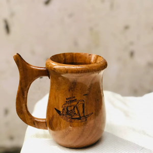 Eco-Friendly Polished Wooden Viking <b>Mug</b> with Hand Carved Engraving and Animal Design-Valentine's Day & Halloween Gift - Product Image 1
