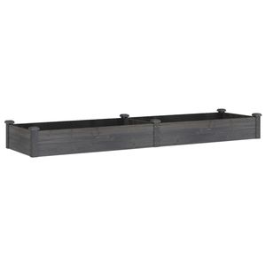Grand lit de jardin surélevé en bois de sapin massif gris, pots et jardinières de qualité supérieure - Product Image 2