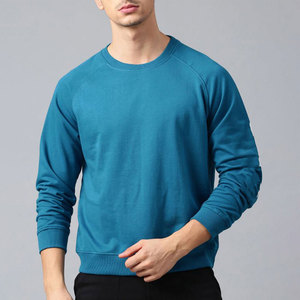 เสื้อสเวตเชิ้ตแขนยาวคอวี ผ้าฝ้ายพรีเมียม 100% 400gsm สีเขียวน้ำทะเล สำหรับผู้ชาย ทรงสปอร์ต ปักโลโก้ตามสั่ง สำหรับฤดูหนาว - Product Image 2