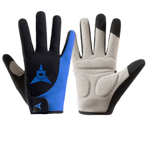 Gants de cyclisme Daizen Star demi-doigts noirs et bleus en polyester antidérapants respirants anti-humidité avec fermeture auto-agrippante unisexe été - Product Image 2