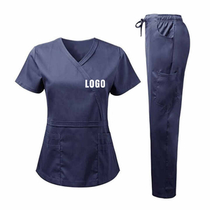 Best Quality <b>Doctors</b> and Nursing Uniform <b>Sets</b> Medical Hospital Uniforms scrubs uniforms <b>sets</b> Stand Collar Short Sleeve Scrubs - Product Image 1