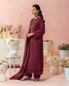 Kurta pakistanais formel de qualité supérieure, style toutes saisons, en coton, Salwar Kameez, sans plis, séchage rapide, pour fêtes, mariages, Diwali - Product Image 3