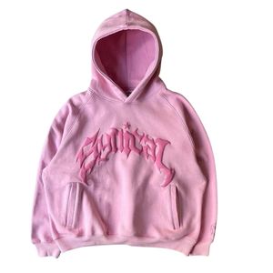 Custom Oversized Graphic Hoodie Womens <b>Skeleton</b> Rose Print Heavyweight Fleece Pullover Sweatshirt Y2K Vintage Streetwear Hoodies - Product Image 5