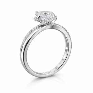 Anillo de promesa de diamantes de corte redondo de moissanita de 2,03 quilates para mujer, plata 925 original, regalo sorpresa de boda para amantes - Product Image 4