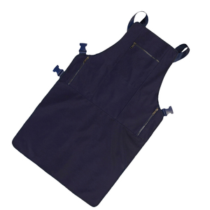 Cape de coiffure pleine longueur en tissu résistant avec poches zippées bleu foncé - Product Image 5