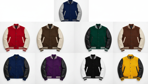 ผู้ผลิต OEM เสื้อแจ็คเก็ตเบสบอลแบบมีฮู้ดปักลายเชนีลคุณภาพสูงสำหรับผู้ชาย แบบกำหนดเองสำหรับวิทยาลัย  แบบครอปหนัง  แบบ Varsity - Product Image 5