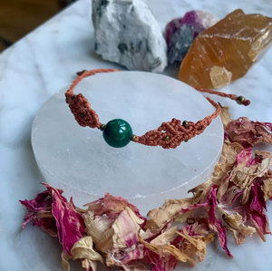 Handmade Aventurine Necklace <b>Bracelet</b> Set <b>Red</b> Coral Macrame Cord Natural Gemstone Boho Jewelry - Product Image 1