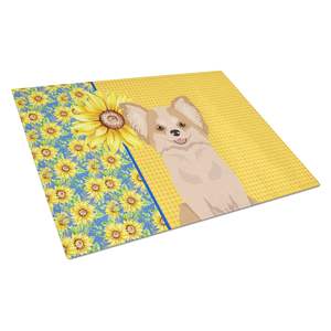 แผ่นจานเสิร์ฟอาหารในครัวสีขาวทองมีขนาดใหญ่ลายดอกทานตะวันฤดูร้อน - Product Image 1