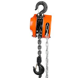 Paranco a Catena Manuale da 1 Tonnellata (2200 Libbre) con Freno a Doppia Zampa, in Acciaio al Carbonio Zincato G80, Cavo da 6 m per Uso Agricolo - Product Image 1
