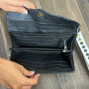 Premium Western Hand Tooled Genuine Cowhide Leather Women's <b>Wallet</b> Clutch with Diamond Checkered Design Floral Carved Flap Purse - Product Image 6