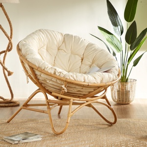 Natural <b>cane</b> rattan saucer <b>chair</b> comfortable papasan leisure swivel <b>chairs</b> for living rooms - Product Image 6