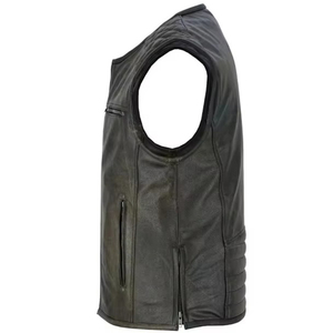 Chaleco de cuero hecho a medida para hombre, corte ajustado, hecho en Pakistán, chaleco de cuero de buena calidad para venta en línea a precio asequible. - Product Image 2