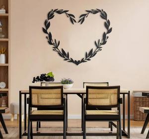 Modern Acrylic Heart Foliage Wall Art <b>Black</b> Minimalist Home Decoration <b>Large</b> 33-40 Inch - Product Image 6
