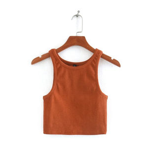 Venta al por Mayor de Ropa Deportiva Personalizada para Mujer, Tops Cortos Elásticos de Cuello Ancho sin Mangas, Transpirables, para Gimnasio y Entrenamiento - Product Image 3