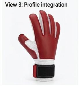 Guantes de Portero de Látex Rojos, Diseño Personalizado, Guantes de Portero con Protección para los Dedos de Cuero PU - Product Image 6