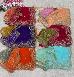 Sari de Satén Fendy de Diseño Exclusivo con Blusa Elegante, Moderno y Estilizado, Última Moda India, para Fiestas, Casual, para Mujer - Product Image 1