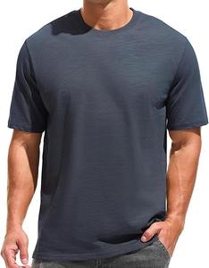 T-shirt long homme grande taille de qualité supérieure, manches courtes, coupe ample, anti-rétrécissement, 100 % coton respirant, écologique, vierge - Product Image 6