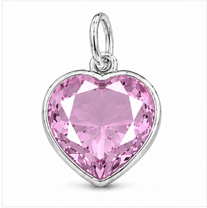 Pendentif cœur en kunzite, collier cœur en argent sterling, bijoux en pierre précieuse kunzite rose, pendentif en argent 925, cadeau élégant pour elle - Product Image 1