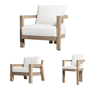 Fauteuil simple moderne rembourré Fauteuil d'appoint nordique blanc pour salon Luxe - Product Image 4