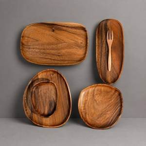 Handmade Natural Wooden Charger Dinner Plate Crafted Premium Mango Wood Decorative Epoxy Resin Emerald Finish Classic Design - Product Image 2