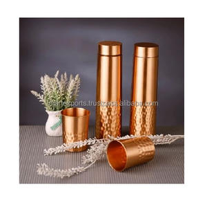 Reusable copper water <b>bottle</b> with tight seal cap suitable for yoga office outdoor travel and daily hydration - Product Image 5