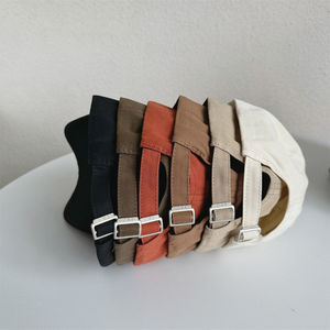 พร้อมส่ง หมวกเบสบอลผู้ใหญ่แบบ 5 แผง ขายส่ง ปักโลโก้ตามสั่ง ปรับขนาดได้ ตัวล็อคทองแดง ผ้าแคนวาส - Product Image 6