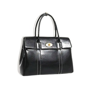 Royaa Genuine Leather Water Resistant Luxury Office Tote Bag Structured Top Handle Everyday Work Handbag Vintage <b>Black</b> <b>Frame</b> - Product Image 3