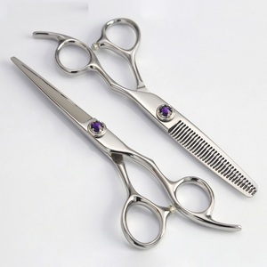 Professional Premium 6to 7.5-Inch Japan 440c Hair Cutting Scissors Thinning Scissors Set Barber <b>Shears</b> for Hairdressing Salon - Product Image 3