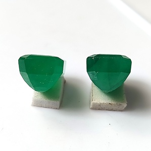 Émeraude naturelle zambienne de 11,70 carats, vert émeraude, pierre précieuse en vrac, taille émeraude, facettée, ensemble de 2 pièces pour la fabrication de bijoux, pierres précieuses saphir - Product Image 5