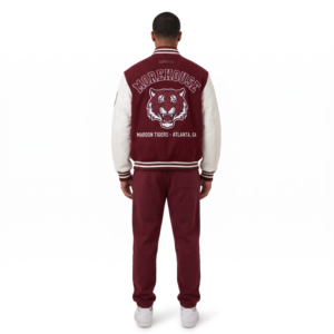 Blouson universitaire vintage années 90 pour homme en laine méltone épaisse avec manches en cuir, style Letterman, Bomber, OEM, usine de Sialkot - Product Image 2