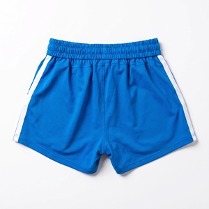 Shorts de sport bleus pour femmes, shorts de gym et de course, taille élastique, 100% coton, tissu éponge français écologique, séchage rapide, respirant - Product Image 2