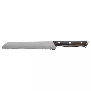 Cuchillo de panadería ecológico de acero inoxidable, cuchillo de utilidad dentado largo, cortador de corteza con mango de Micarta, rebanador de pan - Product Image 5