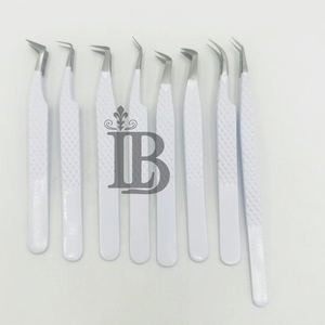 แหนบต่อขนตาสแตนเลสอย่างยั่งยืน ยอดนิยม สีขาว ปลายไฟเบอร์ แหนบต่อขนตามิงค์ - Product Image 3