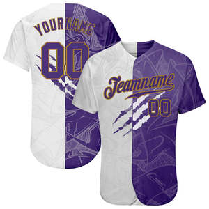Maillot de baseball personnalisé avec nom d'équipe, impression par sublimation, manches courtes, col en V, 100% polyester, séchage rapide, respirant, unisexe - Product Image 3