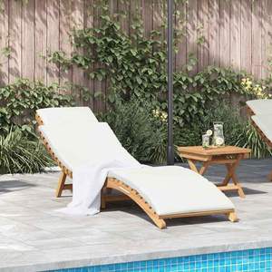 Chaise longue de jardin marron avec coussin 77,95 x 21,65 x 23,03 pouces - Product Image 1