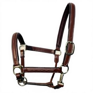 <b>TOP</b> SELLING <b>LEATHER</b> HORSE <b>HALTER</b> WHITE SOFTY <b>LEATHER</b> PADDING BRASS FITTING CUSTOMIZED COLOR WESTERN SADDLE STYLE - Product Image 1
