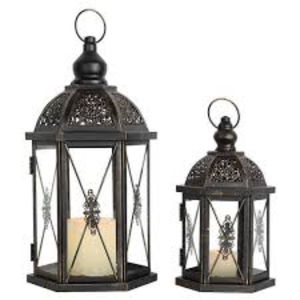 Elegant Purple Glass Metal Moroccan <b>Candle</b> <b>Lantern</b> Holder Hexagon Decorative Hanging Tabletop <b>Lantern</b> For Indoor Outdoor Decor - Product Image 3
