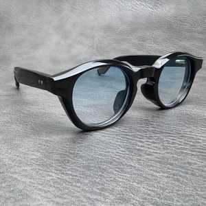 Montures de lunettes rondes unisexes en corne de buffle véritable, faites à la main, thème rustique, décoration intérieure et cadeau d'affaires - Product Image 2