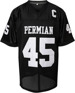 Camiseta de fútbol Permian número 45, negra, con cuello en V, de poliéster, personalizada, Miles C - Product Image 2
