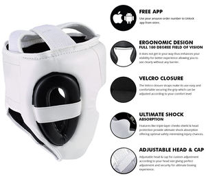 Protège-tête de boxe en PVC, écologique, respirant, confortable, personnalisable, équipement de protection pour l'entraînement, toutes saisons - Product Image 6